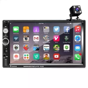 Radio estéreo para automóvil 2 DIN 7" HD reproductor de MP5 Bluetooth pantalla táctil con cámara trasera - Imagen 1 de 12