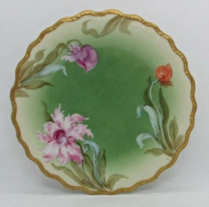 LRL Limoges Hand Painted Salad Plate - Shaggy Tulips - Signed Brahic (?) - Picture 1 of 7