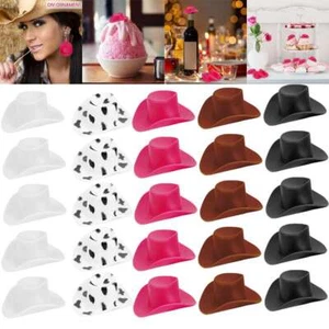 10pcs Mini Cowboy Hats Plastic Western Hat Pretend Play Doll Party Accessories - Picture 1 of 17