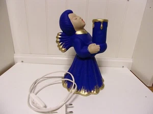 DEKO LEUCHTE LAMPE BLAU WINTER KERAMIK WEIHNACHTEN WEIHNACHT ENGEL - Bild 1 von 1