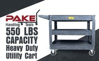 Pake Handling Tools - Plastic 2 Shelves Utility Cart 550lbs ...