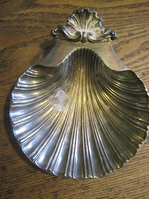 VTG FROM ORIGINAL SHEFFIELD Silverplate Footed Shell Dish DATING 785-860 - Image 1 of 2