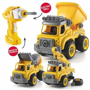 3 in1 Kids Take Apart RC Construction Vehicles & Trucks Toy with Electric Drill - Picture 1 of 7