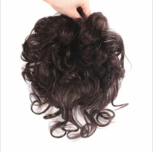 100 % Echthaarperücke natürliches lockiges Haarteil Topper Top Clip kurze Perücken für Frauen - Bild 1 von 6