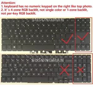 New UK 4-zone RGB Backlit keyboard For HP Omen 15-ek0000 15-ek1000 15t-ek000 - Picture 1 of 3