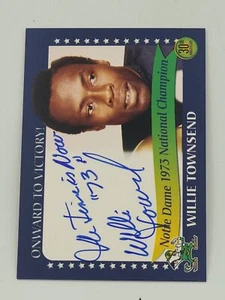 2003 TK Legacy Notre Dame Onward to Victory! Auto Willie Townsend #1973E Auto - Picture 1 of 2