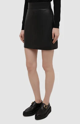 Minifalda de cuero negra para mujer Dolce & Gabbana talla IT36 US0 $1345 Foto 1 de 4