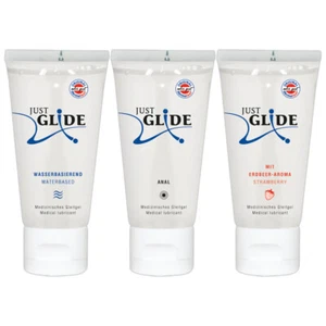 Just Glide 3x50ml, Wasserbasierend, Anal, Sabor a Fresa Bolsa Gel Lubricante - Imagen 1 de 1