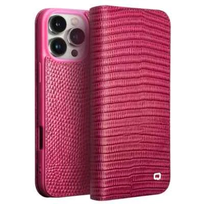 Genuine Leather Wallet Cover For iPhone 16 Pro Max Crocodile Card Slot Flip Case - Image 1 of 4