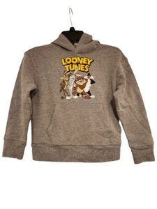 New Looney Tunes Bugs Taz Sylvester Wile Kids Medium Cartoon Hoodie Sweatshirt - Picture 1 of 4