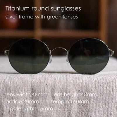 Gafas de sol polarizadas verdes con marco de titanio para mujer y hombre G15 gafas redondas Foto 1 de 4
