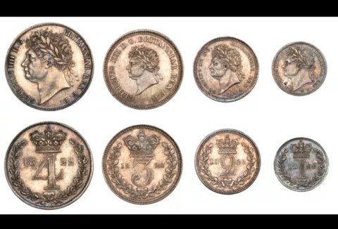 1822 George IV Maundy set, comes with undated case, ESC 2444, S 3816 Cover