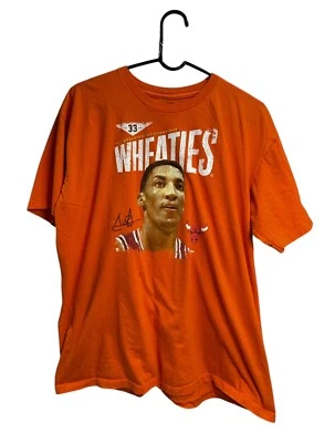 Camisa Scotty Pippen Orange Wheaties XL para hombre Chicago Bulls Salón de la fama (algunas manchas) NBA Foto 1 de 4