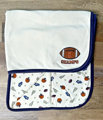 Manta de bebé de fútbol americano vintage campeón universitario GYMBOREE 2004 RARA Foto 1 de 4