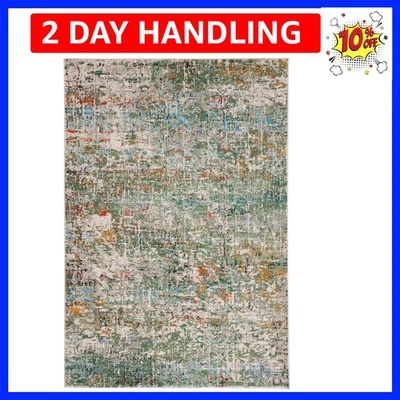 Alfombra Madison Collection Accent - 2'2" x 4', Verde y Turquesa, Moderna Abstracta... Foto 1 de 4