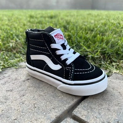 Vans Bebé Niño Pequeño Sk8-Hi Zapatos Negro Gamuza Cuero con Cremallera Foto 1 de 4