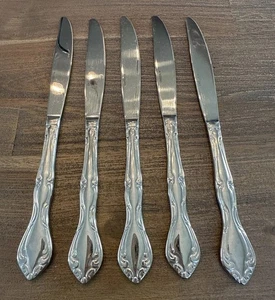 5er Set Oneida Cantata Edelstahl hohl Tafelmesser China AA-12 - Bild 1 von 16