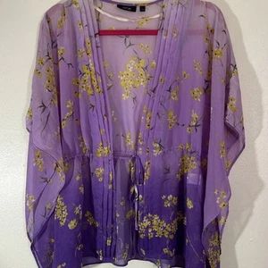 Apt. 9 lila Farbverlauf Blumen Krawatte vorne Kimono launisch Fairycore Boho Festival - Bild 1 von 7
