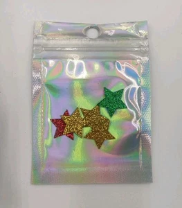 300 Mini Zipper Seal Baggies 2.5x3.5" Iridescent Mylar Foil Clear Window Bags - Picture 1 of 3