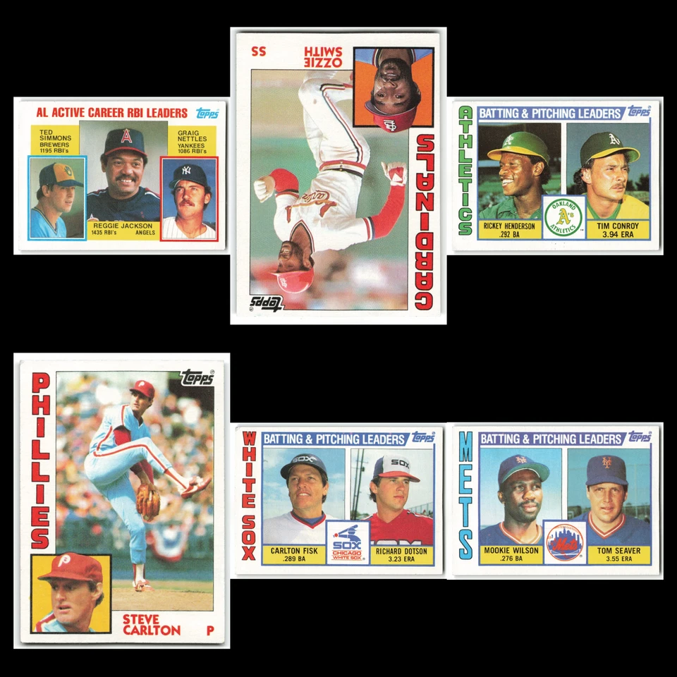 Lote de 6 tarjetas de béisbol 1984 Topps casi nuevas estrellas de la corte Seaver Henderson  Foto 1 de 4