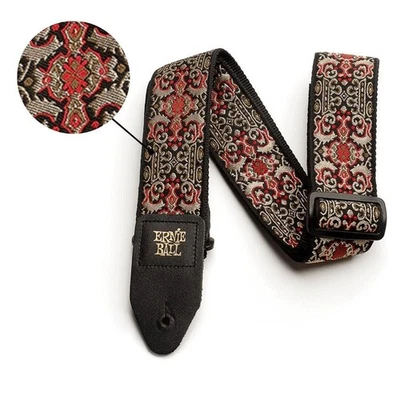 Correa de guitarra Ernie Ball / correa de bajo jacquard dorado persa con pestañas de cuero 4167 Foto 1 de 4