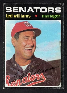 1971 Topps Baseball Card #380 Ted Williams HOF Washington Senators Mons. VG ae - Foto 1 di 2