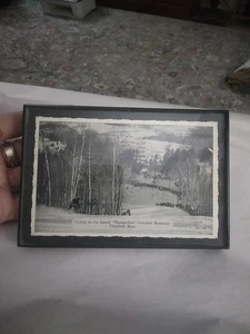 Framed Thunderbolt Skiing Postcard Greylock Mountain Pittsfield Massachusetts  - Picture 1 of 5