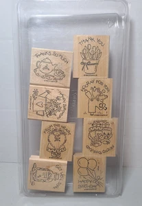 Stampin Up schöne und einfache Notizen Holzstempel 8 Stück Set 1996 - Bild 1 von 19
