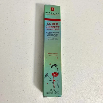 ERBORIAN CC Red Correct 45ml SPF25 Foundation-free Redness Cover K-Beauty NIB - Image 1 of 4