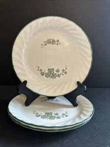Corelle Callaway Ivy Swirl Green 7” Plates Bread Dessert Salad Vtg USA Corning - Picture 1 of 12