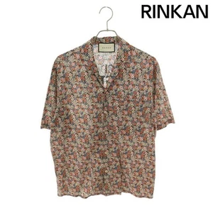 Gucci 636407 ZAFKZ back logo flower full pattern short sleeve shirt men 46 Used - Picture 1 of 4