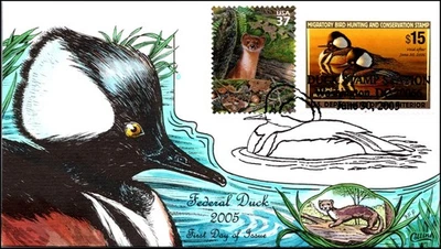 Scott RW72 $15.00 1995 Duck Stamp Collins Hand Painted FDC - Image 1 of 2