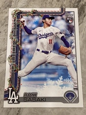 2025 Topps Holiday Baseball Roki Sasaki Rc Rookie H23 Dodgers - Image 1 of 2