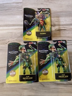 Lote de 3 DC Colección Retro Batman Forever Robin Riddler Spin Master Exclusivo Foto 1 de 4