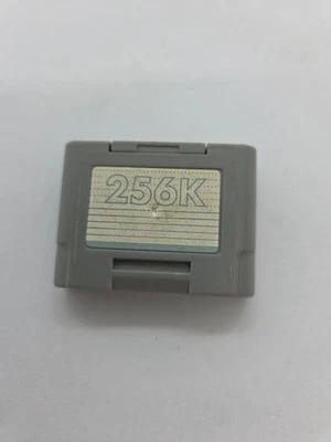 Tarjeta de memoria Nintendo 64 256K gris N64 cartucho de ahorro de juego vintage Foto 1 de 2