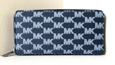 Новый Michael Kors Jet Set Cooper Tech молнии вокруг логотип бумажник темно-синий мульти - Изображение 1 из 4