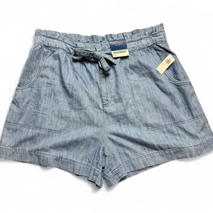 Old Navy pantaloncino cotone blu extra alto vita elasticizzata donna taglia XL - Foto 1 di 6