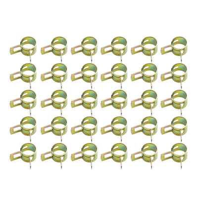 30pcs 10mm Car Fuel Line Spring Clips Water Pipe Air Tube Clamps Hose Fastener Foto 1 de 4
