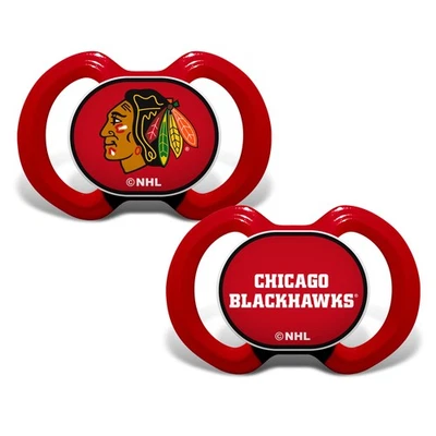 BabyFanatic - Chicago Blackhawks - Paquete de 2 chupetes con licencia oficial de la NHL Foto 1 de 4