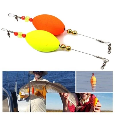 2 Colori Estraibile Sughero Galleggianti Pesca Con Sonagli for Scorfano Bobbers - Immagine 1 di 4