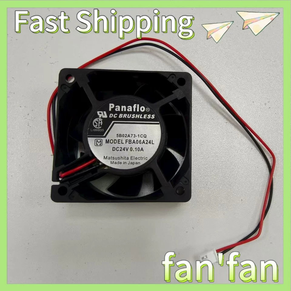 Panaflo FBA06A24L Inverter cooling fan 9D15CD-1E 60*60*25MM 6025 DC24V 0.1A 2Pin - Image 1 of 2
