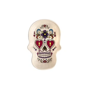 Global Design Skull Heart Eyes Bowl, Ceramic 6"x4"x1.5"H - Picture 1 of 2