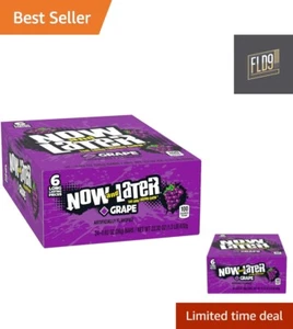 Now & Later Original Taffy Chews Candy, Grape, 6 count, 0.93 Ounce Bar, Pack ... - Picture 1 of 5