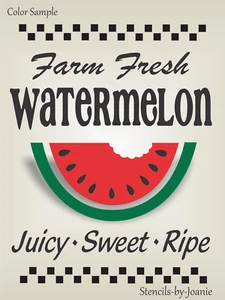 Joanie Wassermelone Schablone Bauernhof frischer Markt aus eigenem Anbau süß saftig Zum Selbermachen Schilder - Bild 1 von 8