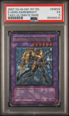 Yugioh Elemental Hero Darkbright TAEV-EN042 Ultimate Rare 1st Edition PSA 5 - Image 1 of 2
