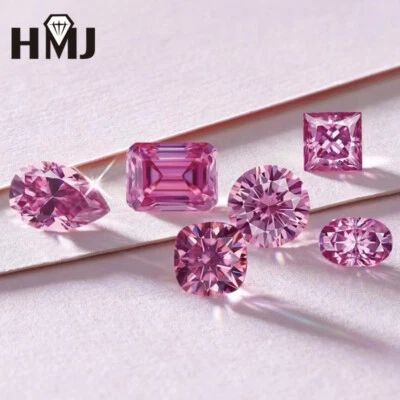 Pink Color Best 3EX Cut Moissanite Stone Loose Gemstone VVS1 With Certificate - Image 1 of 4