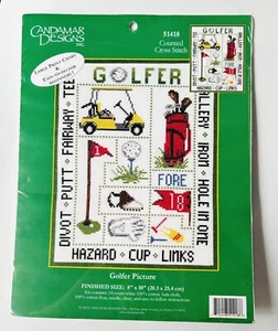 Candamar Designs Golf Counted Cross Stitch Kit 51418 New - Picture 1 of 3