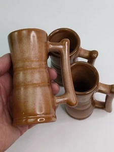 Three (3) Vintage Frankoma Demitasse Mugs 3oz Juice Desert Gold 26DC VG Conditio - Picture 1 of 7