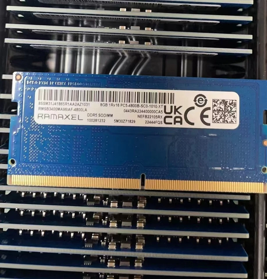 LENOVO RAMAXEL 8GB DDR5 4800 Laptop SODIMM RAM 1Rx16 PC5-4800B-SC0-1010-XT 262p - Image 1 of 1