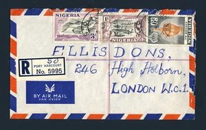 NIGERIA nach ENGLAND 1958 Einschreiben Luftpost Brief PORT HARCOURT nach LONDON - Bild 1 von 3